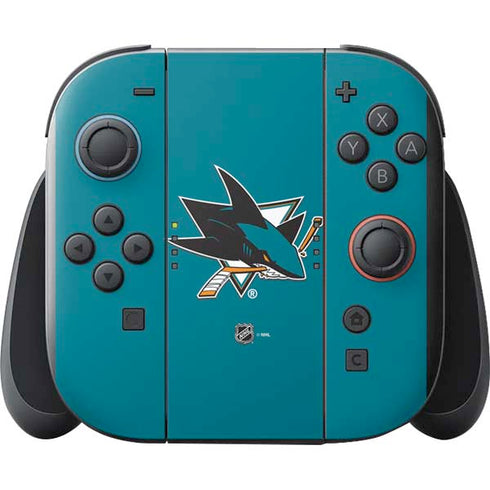 NHL San Jose Sharks Solid Background Nintendo Switch 2 (2025) with Joy-Con Skin